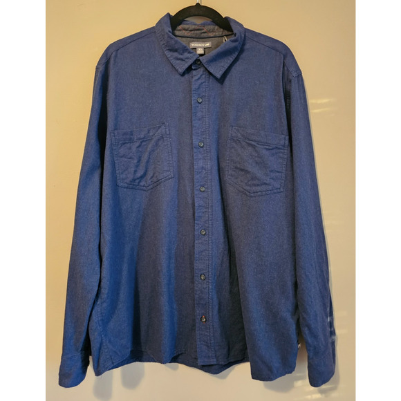 Toad&Co Shirt Mens XL Navy Flannagan Solid Long Sleeve Button Up Organic Cotton - Picture 1 of 6
